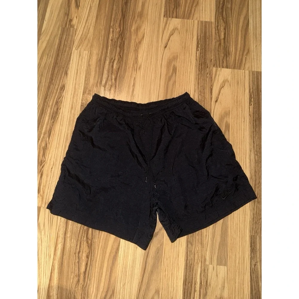Rare Vintage NIKE Tonal Spell Out Athletic Shorts 90s 2000s Black Women's Size L